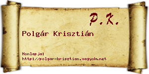 Polgár Krisztián névjegykártya
